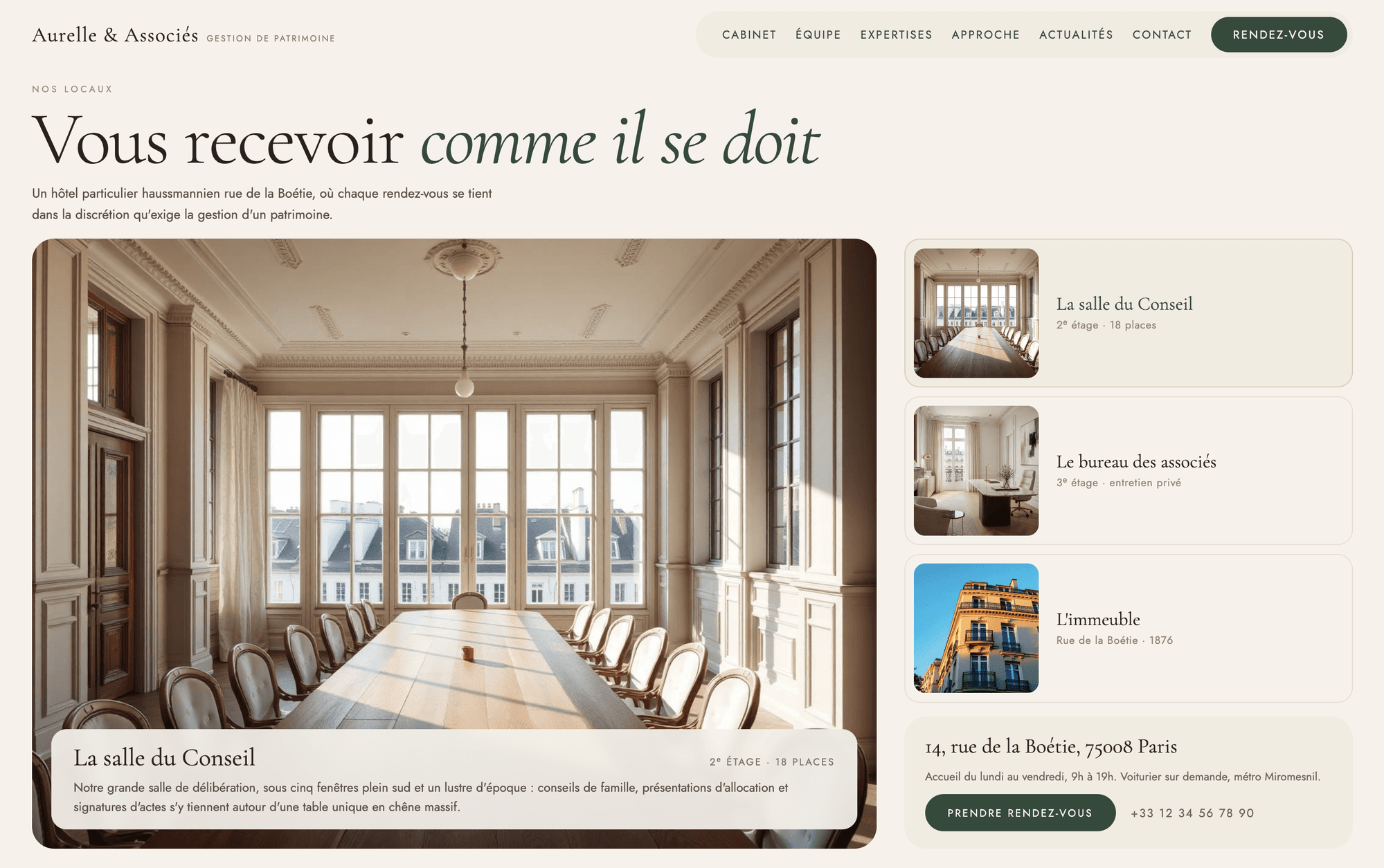 Site de démonstration Aurelle & Associés